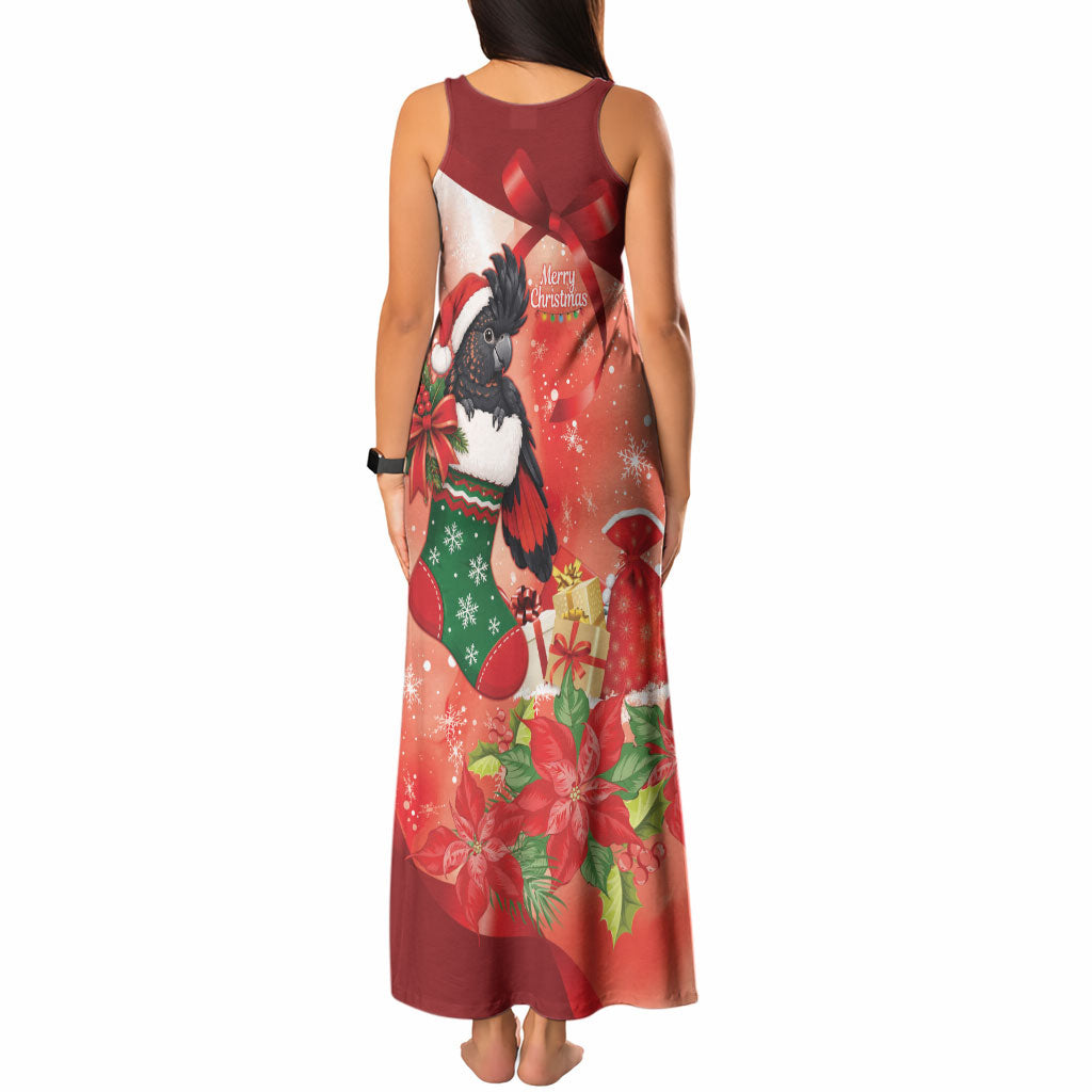 Black Cockatoo Christmas Australia Tank Maxi Dress Aussie Xmas Sock Coquette Bow