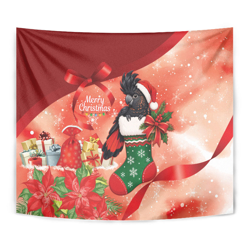 Black Cockatoo Christmas Australia Tapestry Aussie Xmas Sock Coquette Bow