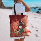 Black Cockatoo Christmas Australia Tote Bag Aussie Xmas Sock Coquette Bow