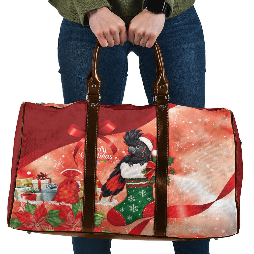 Black Cockatoo Christmas Australia Travel Bag Aussie Xmas Sock Coquette Bow
