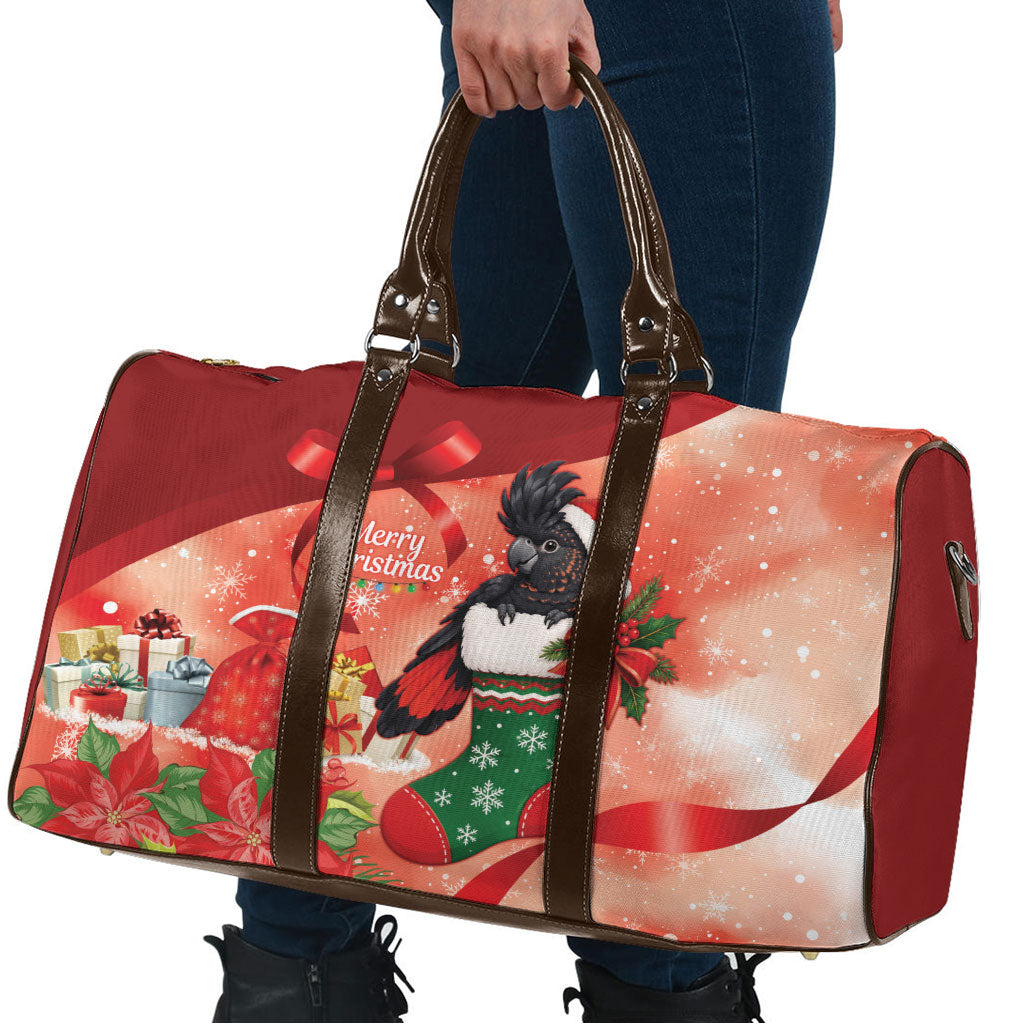 Black Cockatoo Christmas Australia Travel Bag Aussie Xmas Sock Coquette Bow