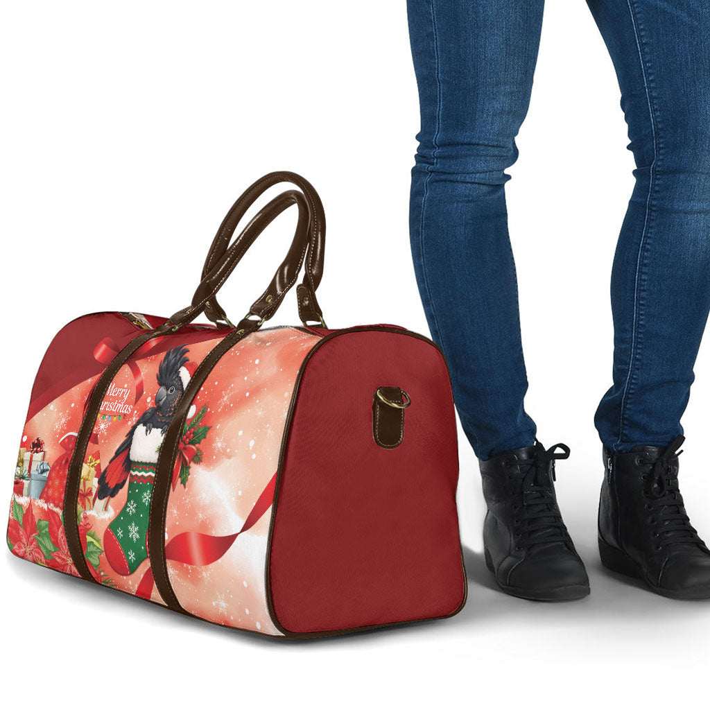 Black Cockatoo Christmas Australia Travel Bag Aussie Xmas Sock Coquette Bow