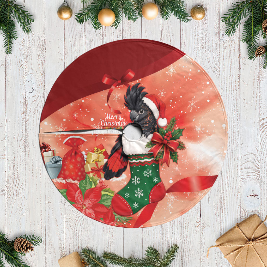 Black Cockatoo Christmas Australia Tree Skirt Aussie Xmas Sock Coquette Bow