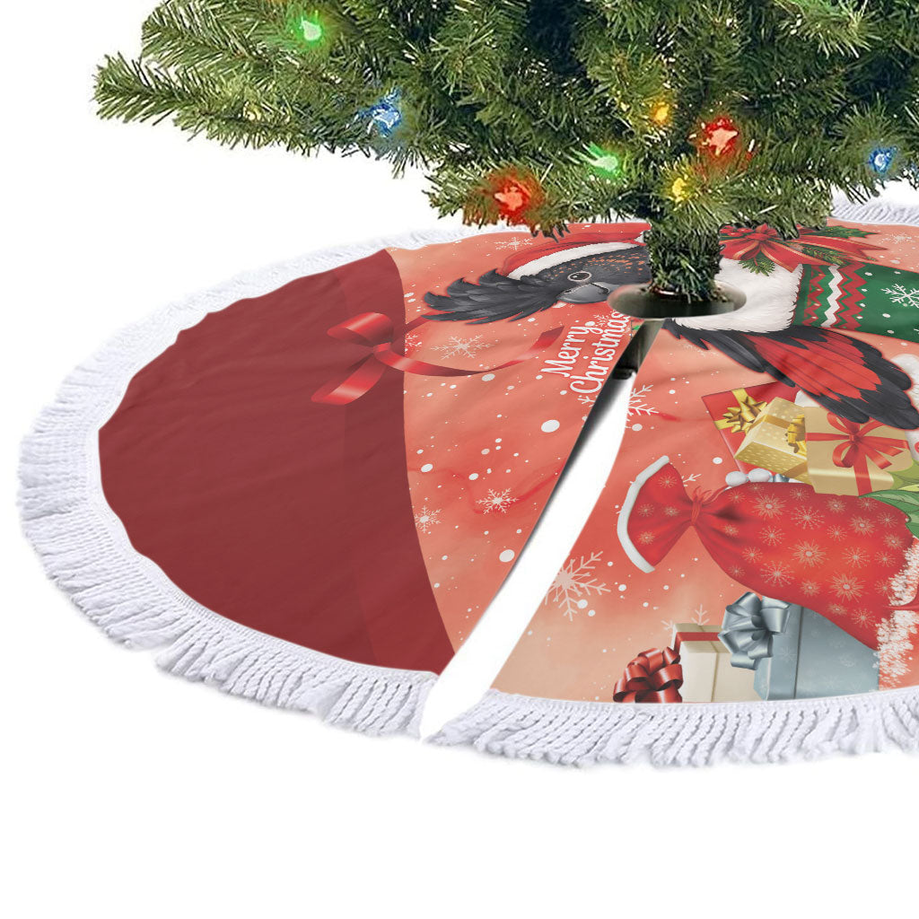 Black Cockatoo Christmas Australia Tree Skirt Aussie Xmas Sock Coquette Bow