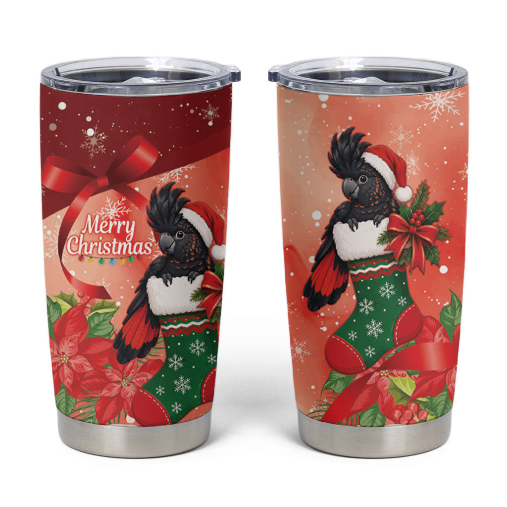 Black Cockatoo Christmas Australia Tumbler Cup Aussie Xmas Sock Coquette Bow