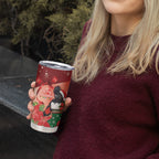 Black Cockatoo Christmas Australia Tumbler Cup Aussie Xmas Sock Coquette Bow