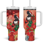 Black Cockatoo Christmas Australia Tumbler With Handle Aussie Xmas Sock Coquette Bow