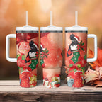 Black Cockatoo Christmas Australia Tumbler With Handle Aussie Xmas Sock Coquette Bow
