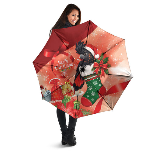 Black Cockatoo Christmas Australia Umbrella Aussie Xmas Sock Coquette Bow