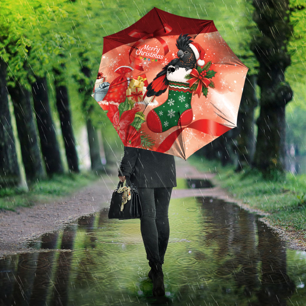 Black Cockatoo Christmas Australia Umbrella Aussie Xmas Sock Coquette Bow