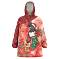 Black Cockatoo Christmas Australia Wearable Blanket Hoodie Aussie Xmas Sock Coquette Bow