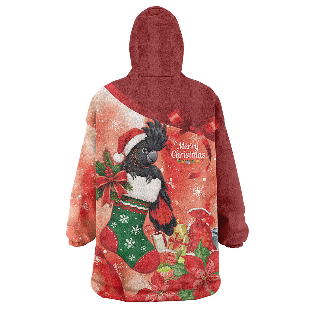 Black Cockatoo Christmas Australia Wearable Blanket Hoodie Aussie Xmas Sock Coquette Bow