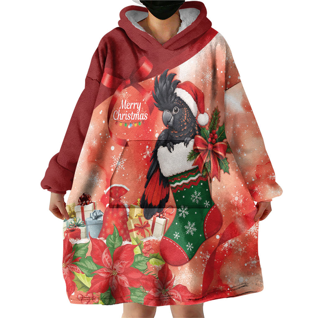 Black Cockatoo Christmas Australia Wearable Blanket Hoodie Aussie Xmas Sock Coquette Bow