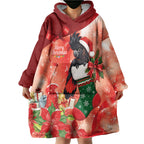 Black Cockatoo Christmas Australia Wearable Blanket Hoodie Aussie Xmas Sock Coquette Bow