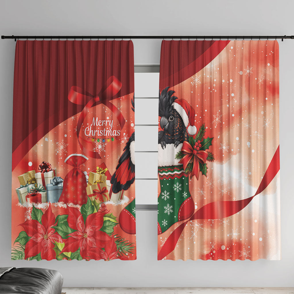 Black Cockatoo Christmas Australia Window Curtain Aussie Xmas Sock Coquette Bow