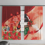 Black Cockatoo Christmas Australia Window Curtain Aussie Xmas Sock Coquette Bow