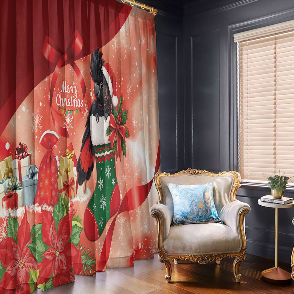 Black Cockatoo Christmas Australia Window Curtain Aussie Xmas Sock Coquette Bow