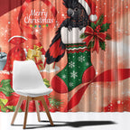 Black Cockatoo Christmas Australia Window Curtain Aussie Xmas Sock Coquette Bow