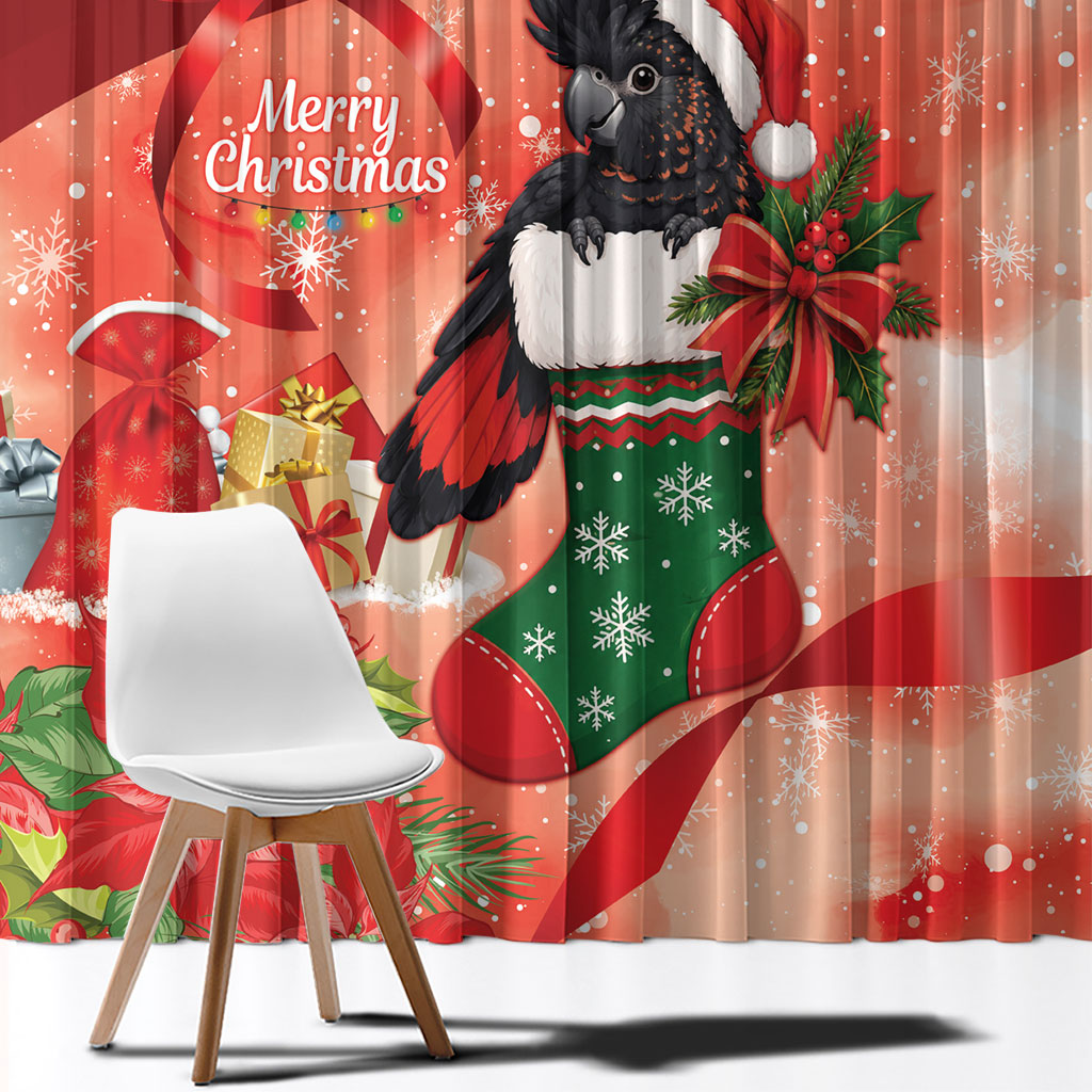 Black Cockatoo Christmas Australia Window Curtain Aussie Xmas Sock Coquette Bow