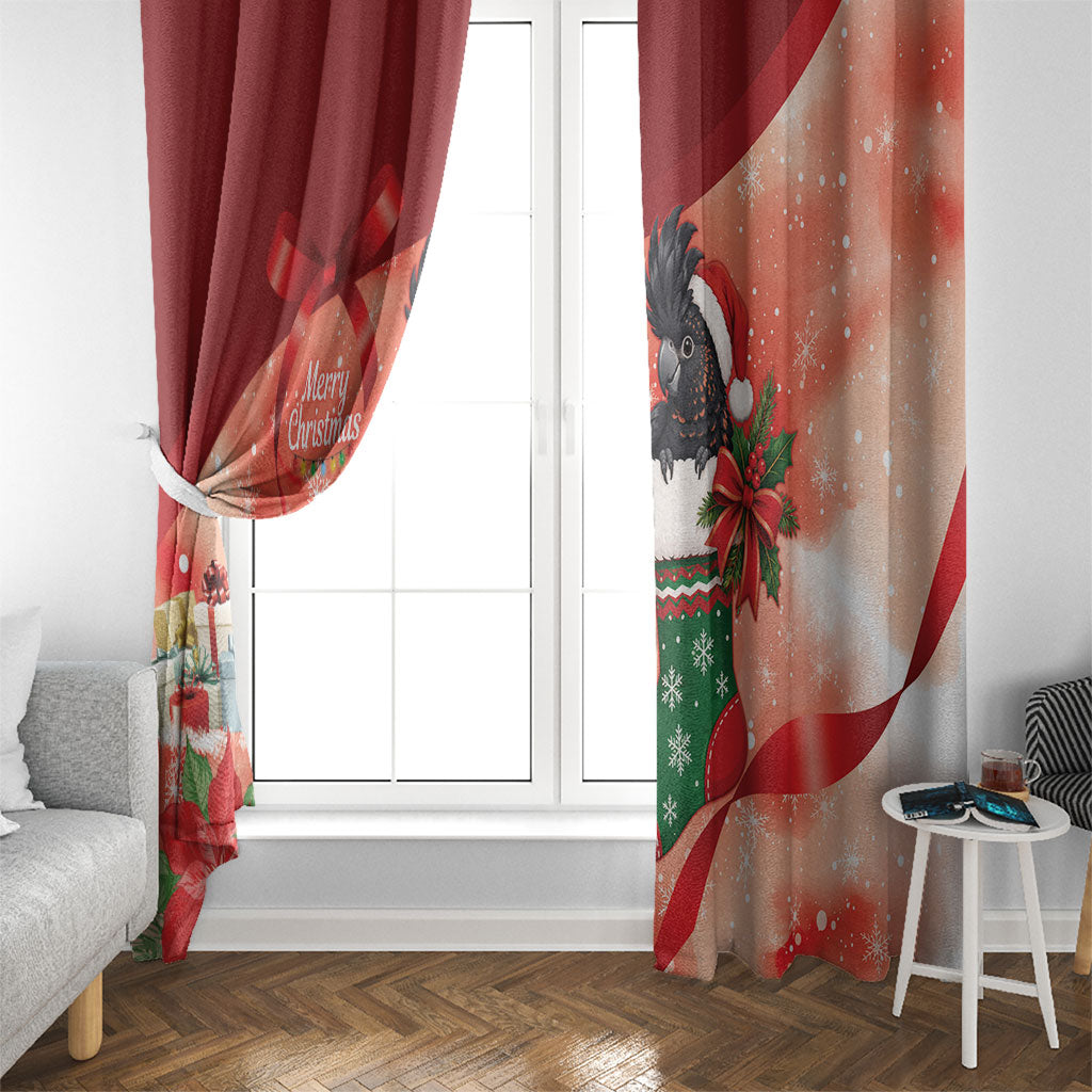 Black Cockatoo Christmas Australia Window Curtain Aussie Xmas Sock Coquette Bow
