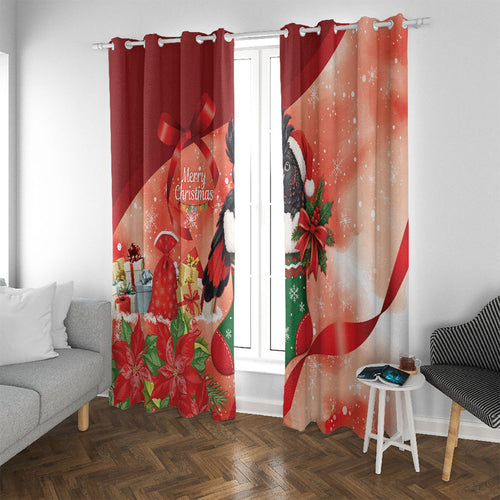 Black Cockatoo Christmas Australia Window Curtain Aussie Xmas Sock Coquette Bow