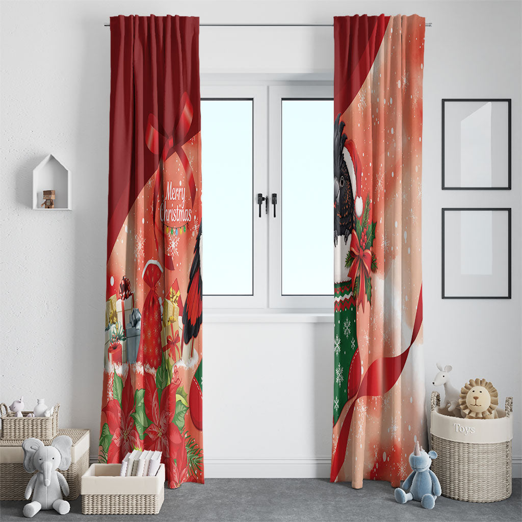 Black Cockatoo Christmas Australia Window Curtain Aussie Xmas Sock Coquette Bow