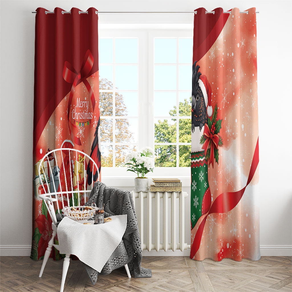 Black Cockatoo Christmas Australia Window Curtain Aussie Xmas Sock Coquette Bow