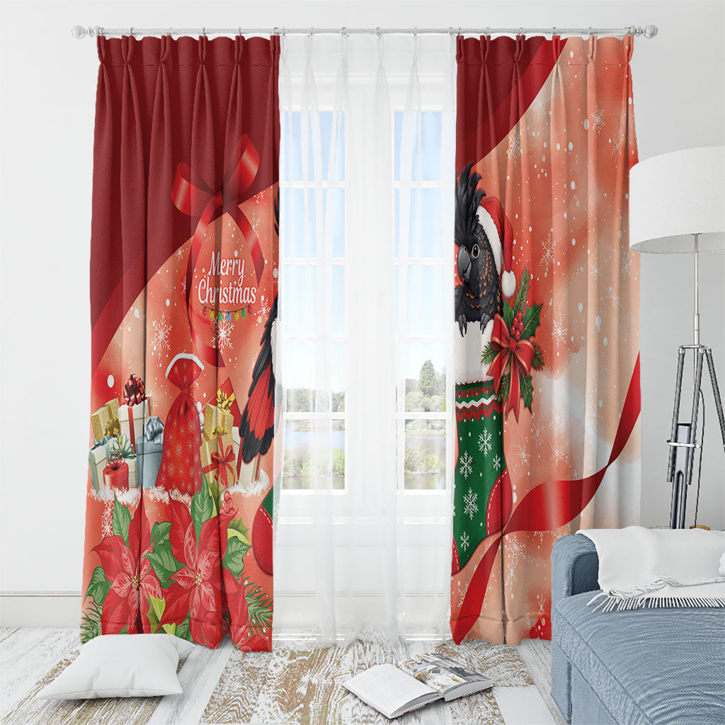 Black Cockatoo Christmas Australia Window Curtain Aussie Xmas Sock Coquette Bow