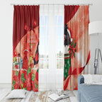 Black Cockatoo Christmas Australia Window Curtain Aussie Xmas Sock Coquette Bow