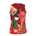 Black Cockatoo Christmas Australia Women Sleeveless Polo Shirt Aussie Xmas Sock Coquette Bow