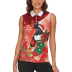 Black Cockatoo Christmas Australia Women Sleeveless Polo Shirt Aussie Xmas Sock Coquette Bow