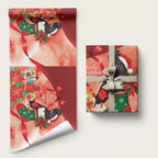 Black Cockatoo Christmas Australia Wrapping Paper Aussie Xmas Sock Coquette Bow