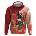 Black Cockatoo Christmas Australia Zip Hoodie Aussie Xmas Sock Coquette Bow