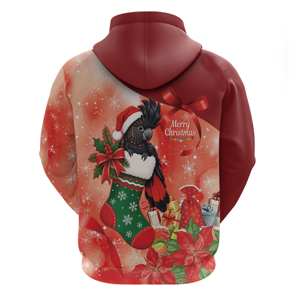 Black Cockatoo Christmas Australia Zip Hoodie Aussie Xmas Sock Coquette Bow