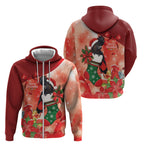 Black Cockatoo Christmas Australia Zip Hoodie Aussie Xmas Sock Coquette Bow