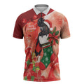 Black Cockatoo Christmas Australia Zipper Polo Shirt Aussie Xmas Sock Coquette Bow