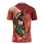 Black Cockatoo Christmas Australia Zipper Polo Shirt Aussie Xmas Sock Coquette Bow