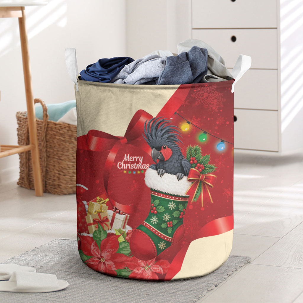 Palm Cockatoo Christmas Australia Laundry Basket Aussie Xmas Sock Coquette Bow