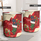 Palm Cockatoo Christmas Australia Laundry Basket Aussie Xmas Sock Coquette Bow