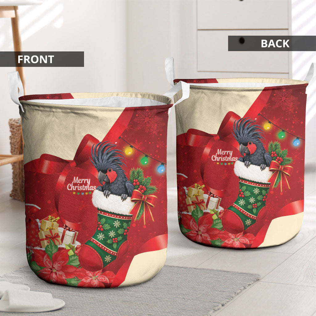 Palm Cockatoo Christmas Australia Laundry Basket Aussie Xmas Sock Coquette Bow