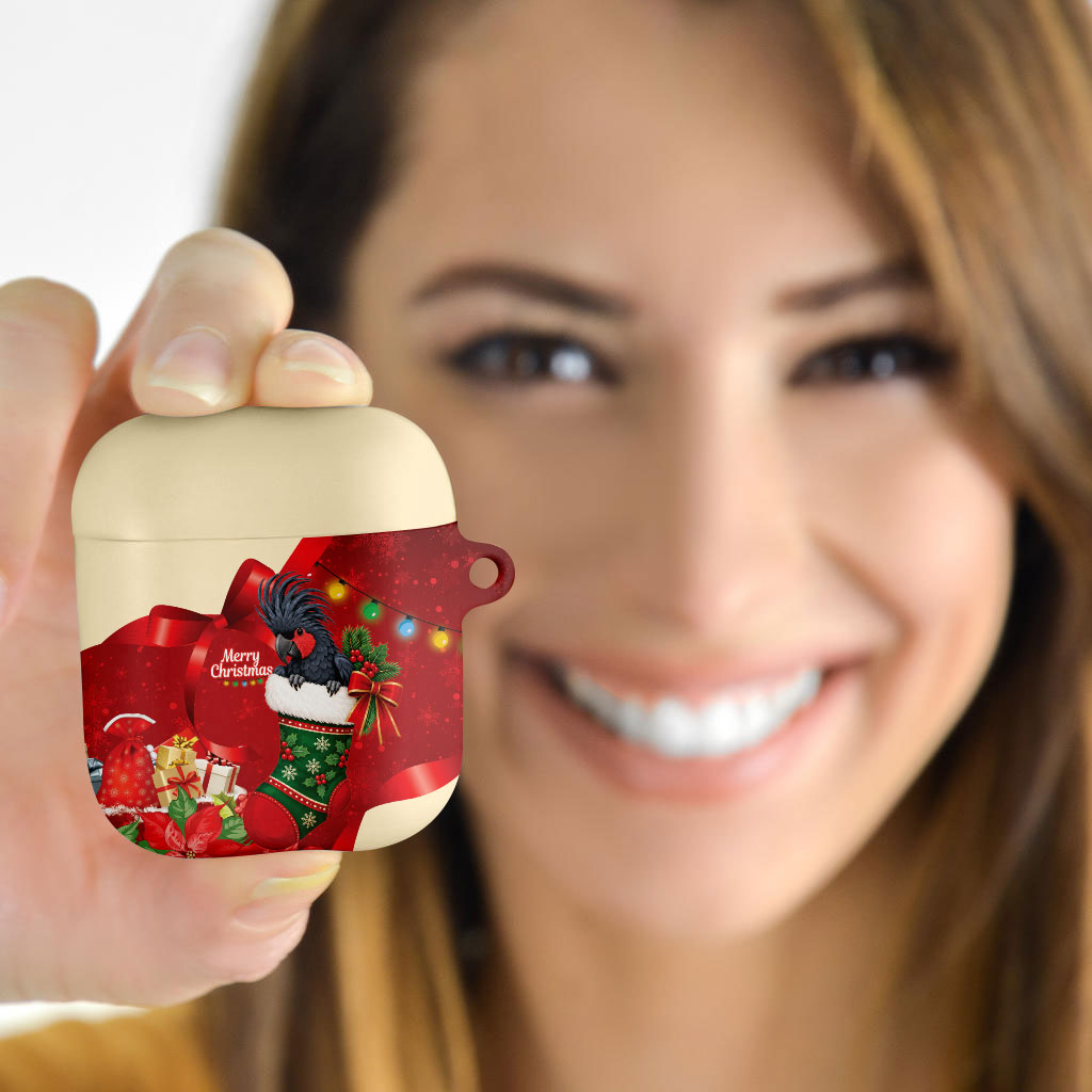 Palm Cockatoo Christmas Australia AirPods Case Aussie Xmas Sock Coquette Bow