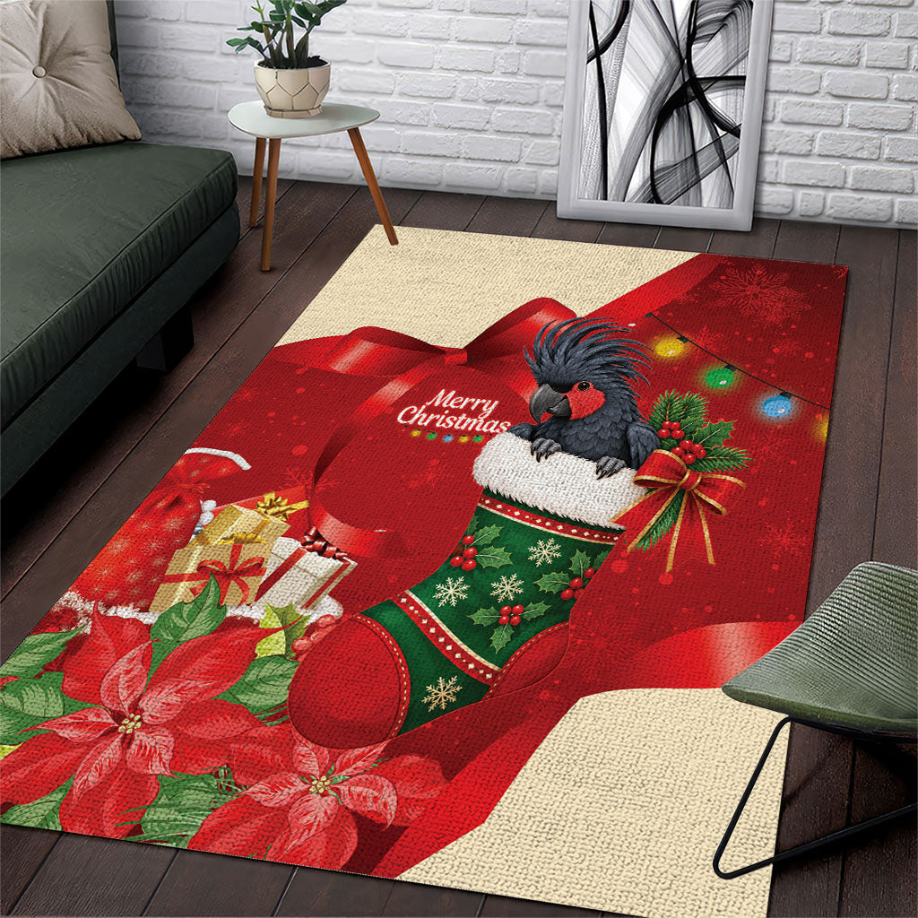 Palm Cockatoo Christmas Australia Area Rug Aussie Xmas Sock Coquette Bow