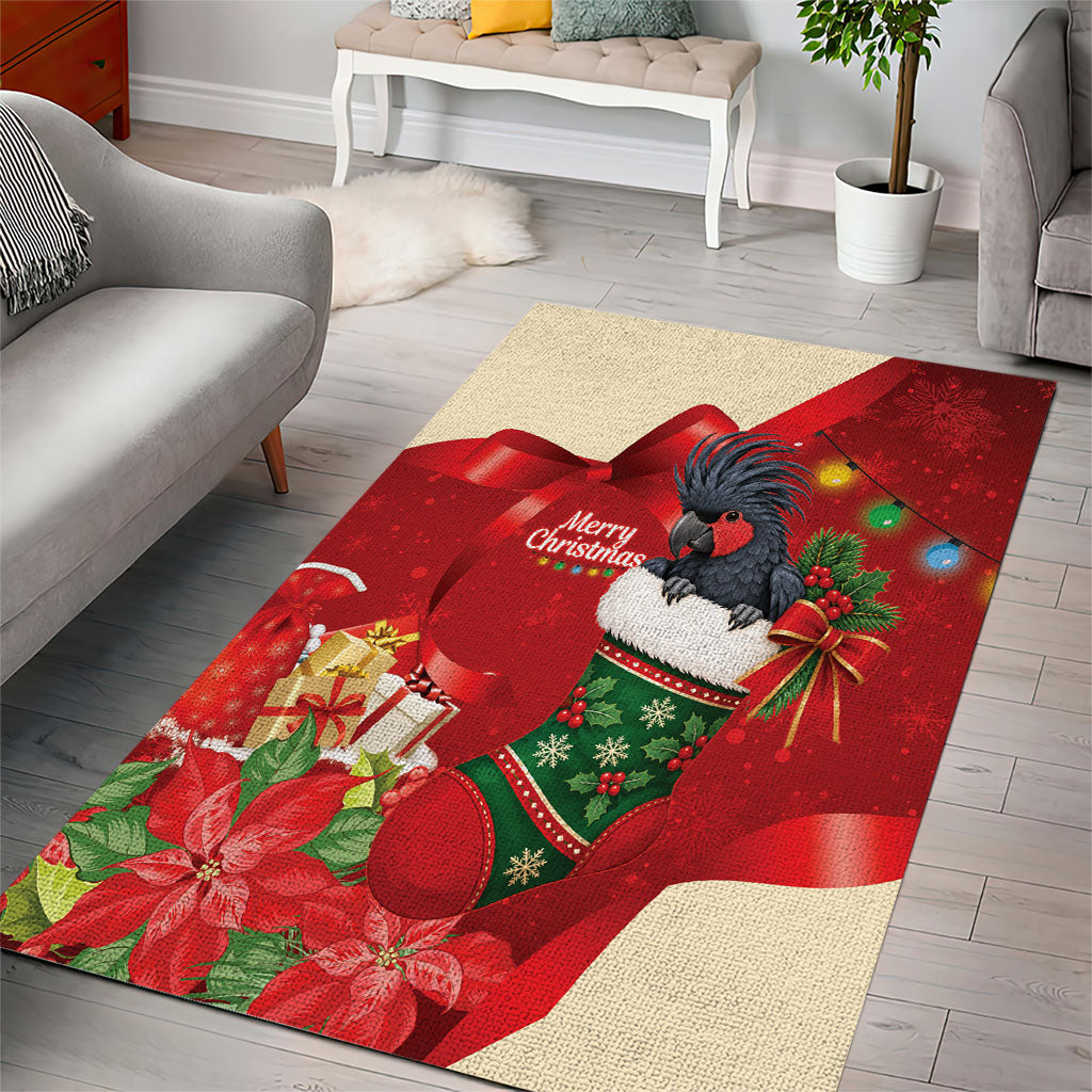 Palm Cockatoo Christmas Australia Area Rug Aussie Xmas Sock Coquette Bow