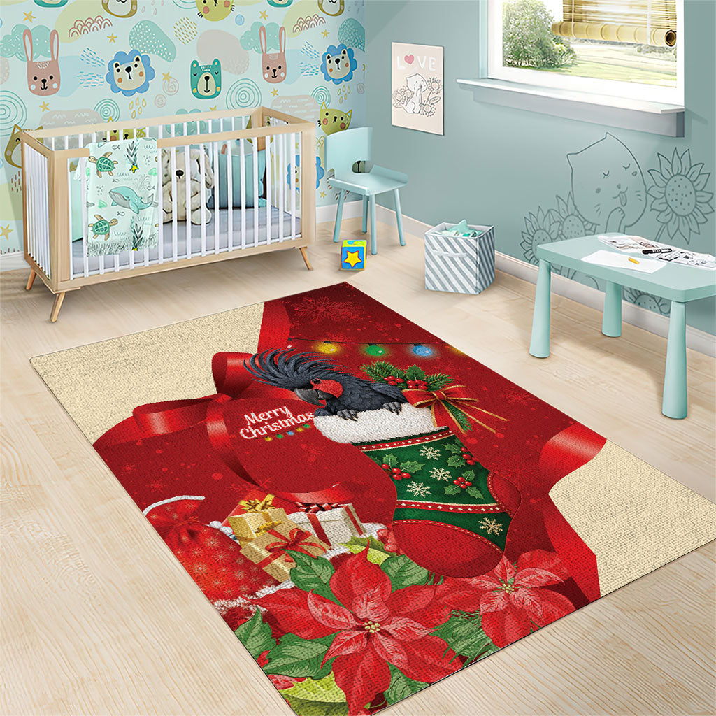 Palm Cockatoo Christmas Australia Area Rug Aussie Xmas Sock Coquette Bow