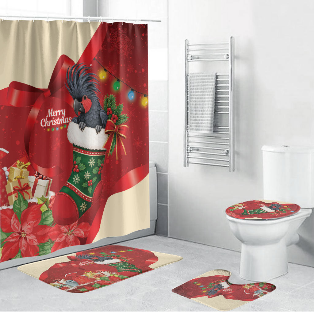 Palm Cockatoo Christmas Australia Bathroom Set Aussie Xmas Sock Coquette Bow