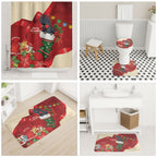 Palm Cockatoo Christmas Australia Bathroom Set Aussie Xmas Sock Coquette Bow