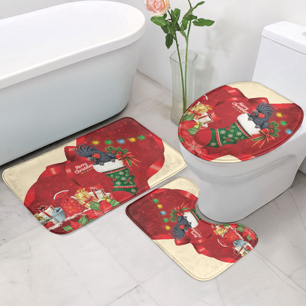 Palm Cockatoo Christmas Australia Bathroom Set Aussie Xmas Sock Coquette Bow
