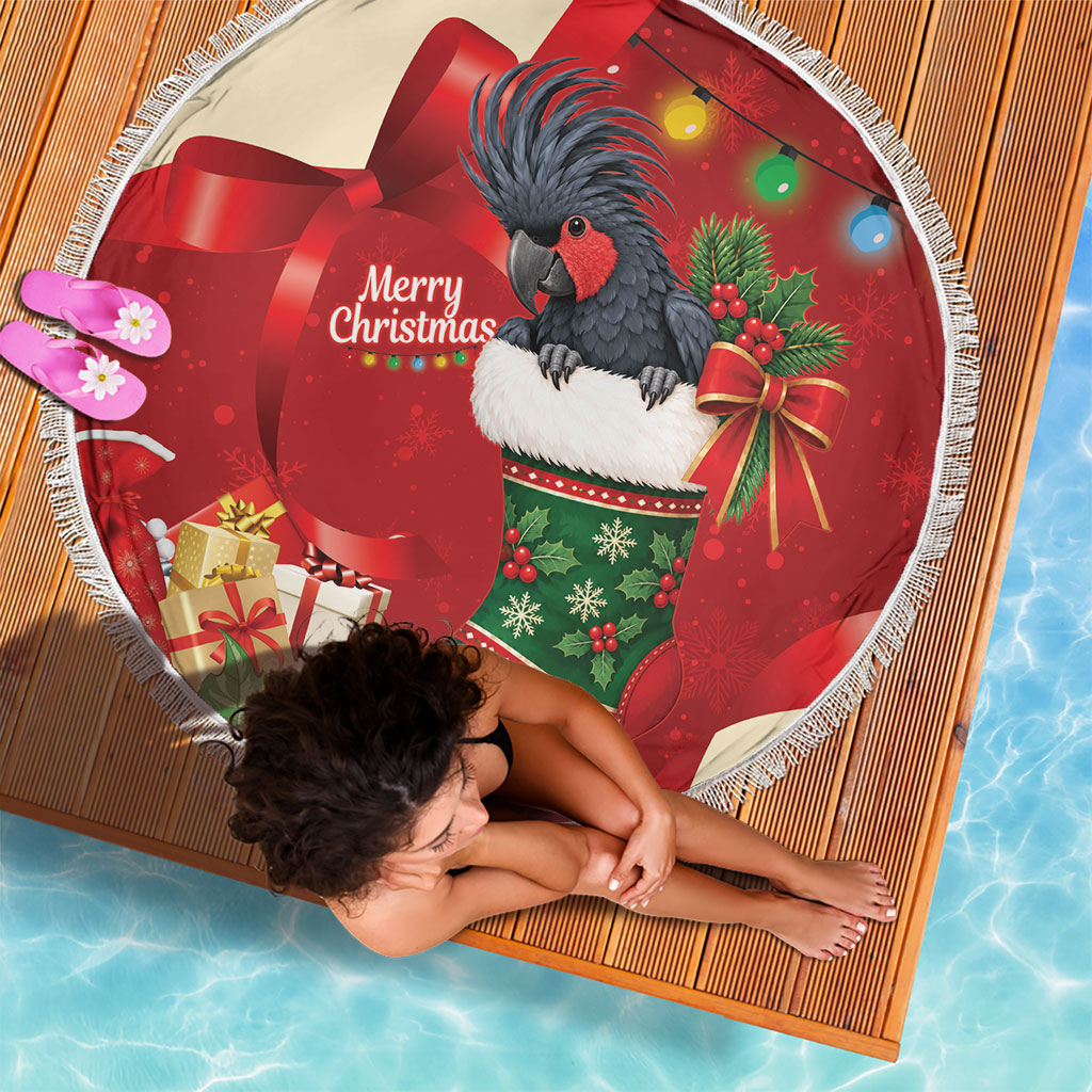Palm Cockatoo Christmas Australia Beach Blanket Aussie Xmas Sock Coquette Bow