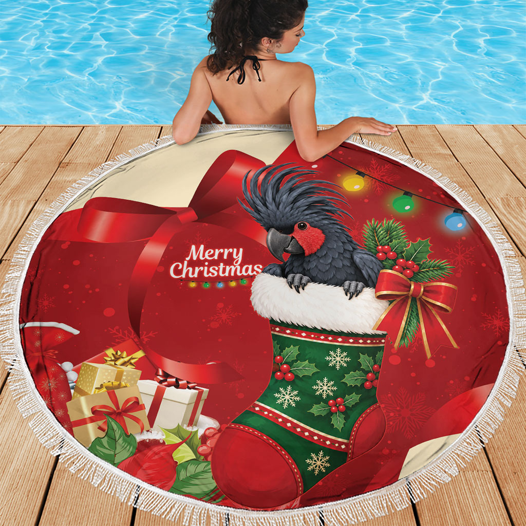 Palm Cockatoo Christmas Australia Beach Blanket Aussie Xmas Sock Coquette Bow