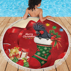 Palm Cockatoo Christmas Australia Beach Blanket Aussie Xmas Sock Coquette Bow